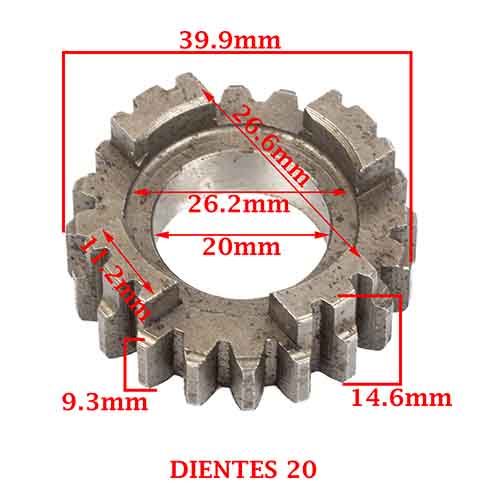 ENGRANAJE 3 VEL. S/PRIMARIO Z-20 ZANELLA 150 125/SREET 4T CREUSO (4261-000)