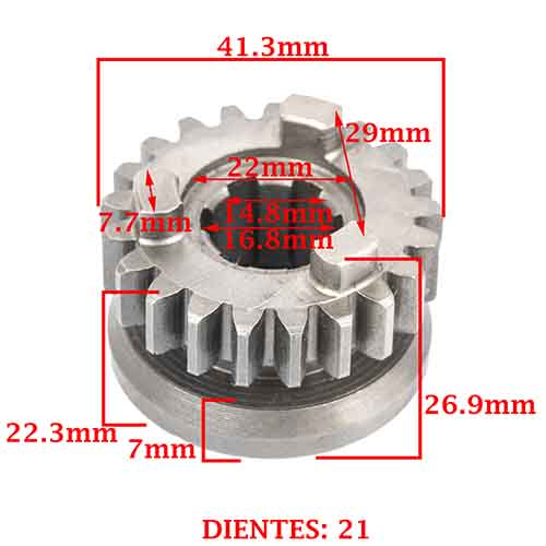 ENGRANAJE 3 VEL. S/PRIMARIO Z-21 HONDA 100 WAVE NF-M3/MH3/FULL/WAVE CREUSO (3525-000)