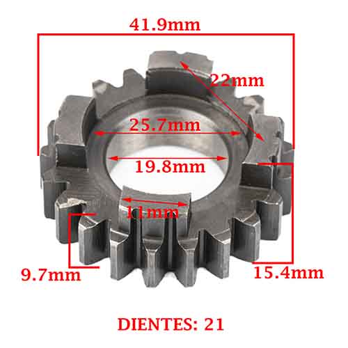 ENGRANAJE 3 VEL. S/PRIMARIO Z-21 ZANELLA 250 PATAGONIAN EAGLE 4T CREUSO (4388-000)