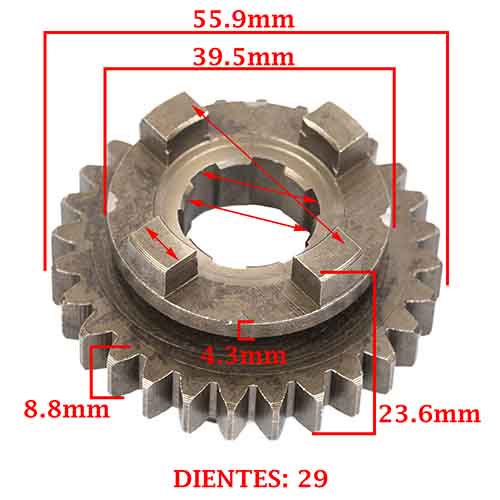 ENGRANAJE 3 VEL. S/SECUNDARIO Z-29 ZANELLA 150 PATA EAGLE 4T-5V/HJ CREUSO (4269-000)