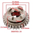 ENGRANAJE 3° VEL. S/SECUNDARIO Z-28 MONDIAL 254 HD -A (MODELO NUEVO) (+02) (4T) CREUSO (7402-000)