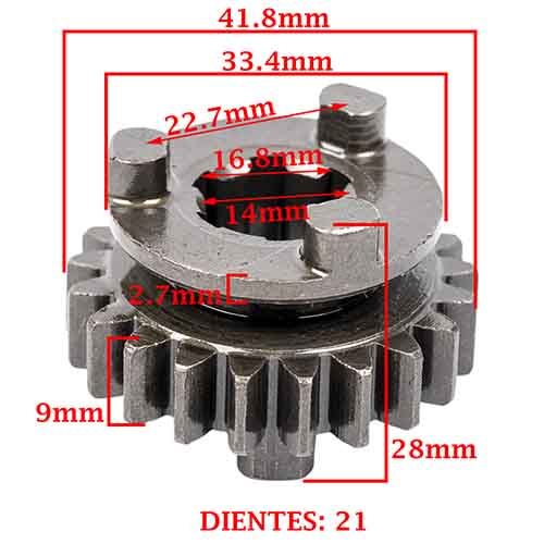 ENGRANAJE 3° VELOCIDAD SOBRE PRIMARIO Z-21 BAJAJ 135 ROUSER -LS (4T) CREUSO (7951-000)
