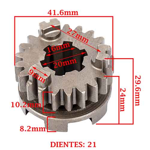 ENGRANAJE 3° VELOCIDAD SOBRE PRIMARIO Z-21 BAJAJ 220 ROUSER/ NAKED CREUSO (7971-000)