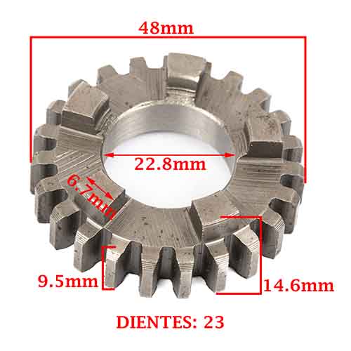 ENGRANAJE 3° VELOCIDAD SOBRE PRIMARIO Z-23 ZANELLA 250 ZR GTA (4T) CREUSO (8381-000)