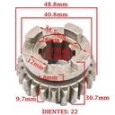 ENGRANAJE 3° VELOCIDAD SOBRE SECUNDARIO Z-22 ZANELLA 200 ZR OHC (4T) CREUSO (8329-000)