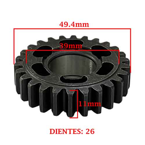 ENGRANAJE 3° VELOCIDAD SOBRE SECUNDARIO Z-26 GUERRERO-MAGIC 100 G/ 100 GD CREUSO (3202-100)