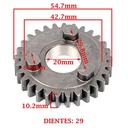 ENGRANAJE 3° VELOCIDAD SOBRE SECUNDARIO Z-29 BAJAJ 220 ROUSER/ NAKED CREUSO (7976-000)