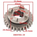 ENGRANAJE 3° VELOCIDAD SOBRE SECUNDARIO Z-29 HONDA 125/ 150 CG TITAN/ 125 FAN (4T) CREUSO (3915-000)