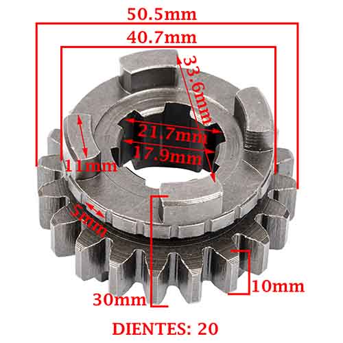 ENGRANAJE 3º VELOCIDAD SOBRE PRIMARIO Z-20 BETA 250 MOTARD/ CHRONO CREUSO (7874-000)