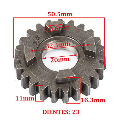 ENGRANAJE 4 VEL. S/SECUNDARIO Z-23 BRAVA 150 ALTINO 4T CREUSO (7653-000)