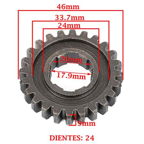 ENGRANAJE 4 VEL. S/SECUNDARIO Z-24 COMPETICION-100/110/125 CREUSO (8203-PRO)