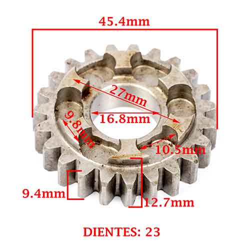 ENGRANAJE 4° VELOCIDAD SOBRE PRIMARIO Z-23 BAJAJ 135 ROUSER -LS (4T) CREUSO (7952-000)