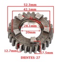 ENGRANAJE 4° VELOCIDAD SOBRE PRIMARIO Z-27 ZANELLA 200 ZR OHC (4T) CREUSO (8325-000)