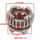 ENGRANAJE 4° VELOCIDAD SOBRE SECUNDARIO Z-22 ZANELLA 200 OHC (4T) CREUSO (8330-000)