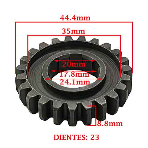 ENGRANAJE 4° VELOCIDAD SOBRE SECUNDARIO Z-23 GUERRERO-MAGIC 100 G/ 100 GD CREUSO (3205-100)