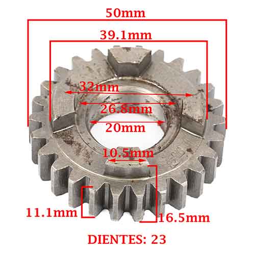 ENGRANAJE 4 VEL. S/SECUNDARIO Z-26 ZANELLA 250 PATAGONIAN EAGLE 4T CREUSO (4384-000)