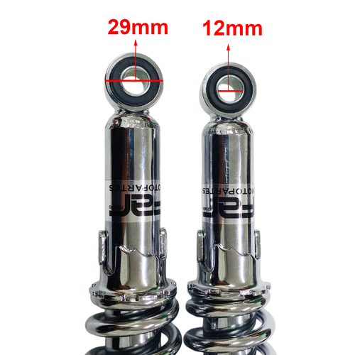 AMORTIGUADOR CG TITAN 150 STD CUERPO CROMADO RESORTE NEGRO JGO FAR (30088N)