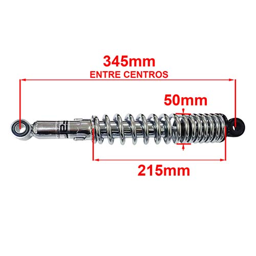 AMORTIGUADOR CG TITAN 150 STD CUERPO CROMADO RESORTE NEGRO JGO FAR (30088N)