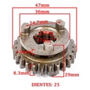 ENGRANAJE 4° VELOCIDAD SOBRE SECUNDARIO Z-25 BAJAJ 135 ROUSER -LS (4T) CREUSO (7957-000)