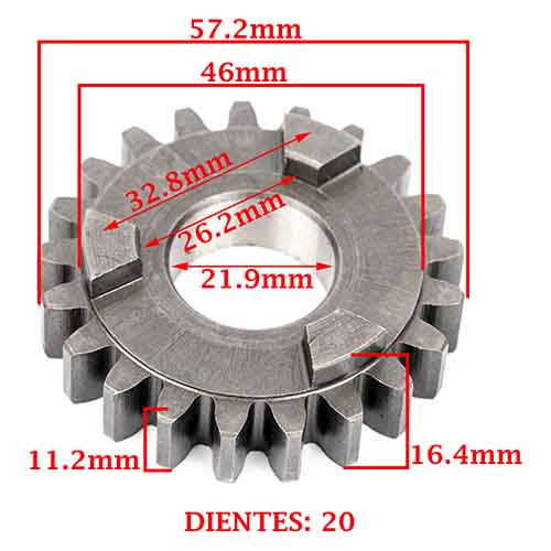 ENGRANAJE 4º VELOCIDAD SOBRE PRIMARIO Z-20 BETA 250 MOTARD/ CHRONO CREUSO (7873-000)