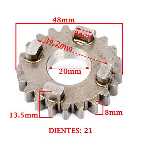 ENGRANAJE 4º VELOCIDAD SOBRE PRIMARIO. Z-21 BETA 200 MOTARD/ CHRONO/ TR 2.0 (4T) CREUSO (7887-000)