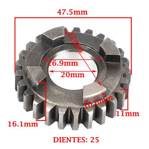 ENGRANAJE 5 VEL. S/PRIMARIO Z-25 ZANELLA 150 RX/G3/FULL1 CREUSO (4263-000)