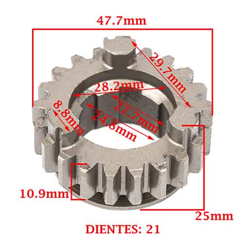 ENGRANAJE 5 VEL. S/SECUNDARIO Z-21 BRAVA 150 ALTINO 4T CREUSO (7654-000)