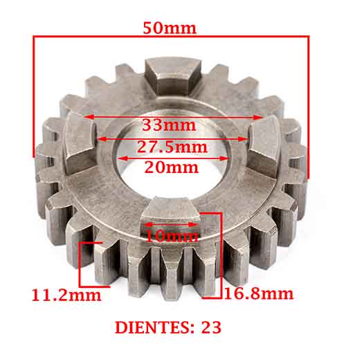 ENGRANAJE 5° VEL. S/PRIMARIO Z-23 MONDIAL 254 HD -A (MODELO NUEVO) (+02) (4T) CREUSO (7408-000)