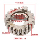 ENGRANAJE 5° VEL. S/SECUNDARIO Z-21 MONDIAL 254 HD -A (MODELO NUEVO) (+02) (4T) CREUSO (7404-000)