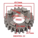 ENGRANAJE 5° VELOCIDAD SOBRE PRIMARIO Z-22 MOTOMEL 200 DAKAR/ 200 SR/ 200 SKUA CREUSO (5808-000)