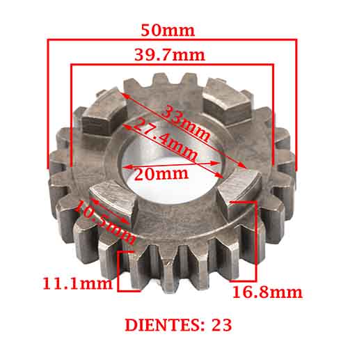 ENGRANAJE 5° VELOCIDAD SOBRE PRIMARIO Z-23 ZANELLA 250 PATAGONIAN EAGLE (4T) CREUSO (4390-000)