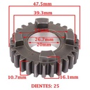 ENGRANAJE 5° VELOCIDAD SOBRE PRIMARIO Z-25 HONDA 125/ 150 CG TITAN/ 125 FAN (4T) CREUSO (3908-000)