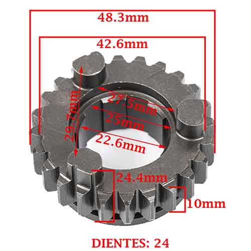 ENGRANAJE 5 VEL. S/SECUNDARIO Z-24 ZANELLA 150 RX/G3/FULL/150 CREUSO (4259-000)