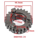 ENGRANAJE 5 VEL. S/SECUNDARIO Z-24 ZANELLA 150 RX/G3/FULL/150 CREUSO (4259-000)