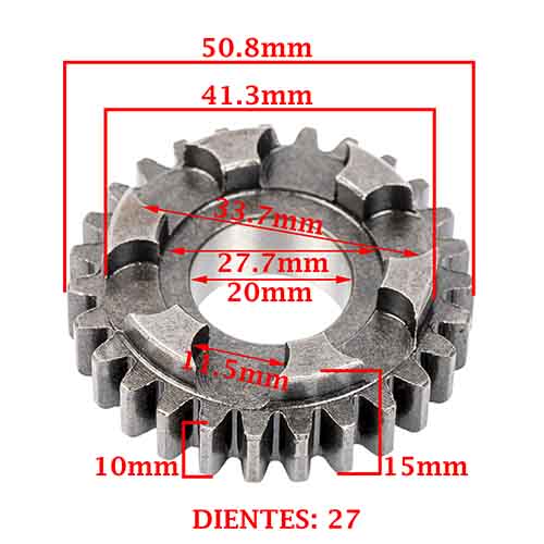 ENGRANAJE 5° VELOCIDAD SOBRE PRIMARIO Z-27 BAJAJ 220 ROUSER/ NAKED CREUSO (7973-000)
