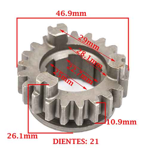 ENGRANAJE 5° VELOCIDAD SOBRE SECUNDARIO Z-21 ZANELLA 250 PATAGONIAN EAGLE CREUSO (4385-000)
