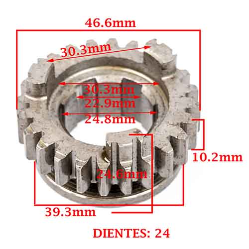 ENGRANAJE 5° VELOCIDAD SOBRE SECUNDARIO Z-24 BAJAJ 220 ROUSER/ NAKED CREUSO (7978-000)