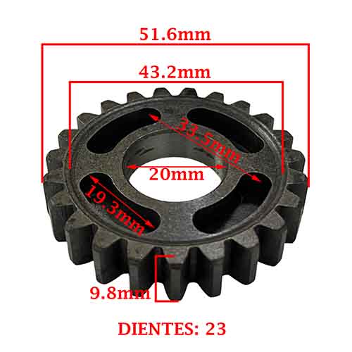 ENGRANAJE 5º VELOCIDAD SOBRE PRIMARIO Z-23 BETA 200 MOTARD/ CHRONO/ TR 2.0 (4T) CREUSO (7888-000)