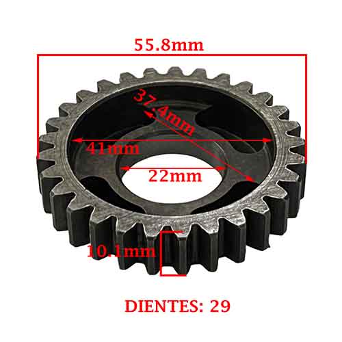 ENGRANAJE 6° VELOCIDAD DOBRE SECUNDARIO Z-29 ZANELLA 250 ZR GTA (4T) CREUSO (8388-000)