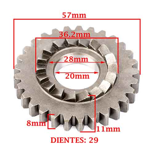 ENGRANAJE CRIQUE DE ARRANQUE Z-29 HONDA 125/ 150 CG TITAN/ 125 FAN (4T) CREUSO (3912-000)