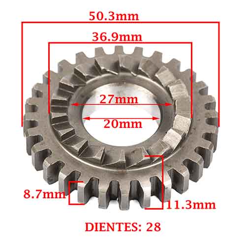 ENGRANAJE DE ARRANQUE J Z-28 GUERRERO-MAGIC/TRIP 110 G CREUSO (7431-000)