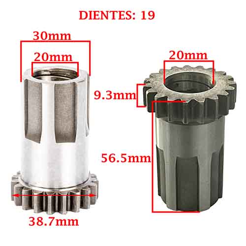 ENGRANAJE DE ARRANQUE SOBRE PRIMARIO Z-19 MOTOMEL 200 DAKAR/ SKUA/ SIRIUS/ 250 XPLORA CREUSO (5811-000)