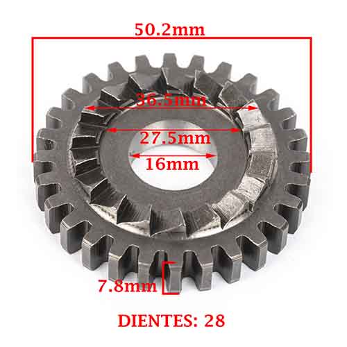 ENGRANAJE DE ARRANQUE Z-28 ZANELLA 70/ 90 SOL AUTOMATIC/ MONOMARCHA (4T) CREUSO (4139-000)