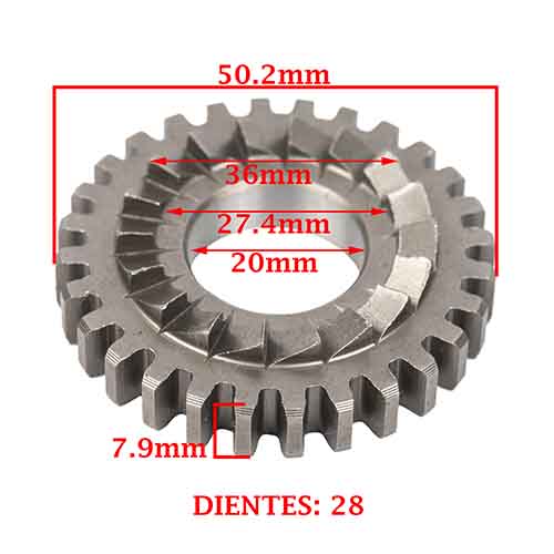 ENGRANAJE DE ARRANQUE Z-28 ZANELLA 70/ 90 SOL AUTOMATIC/ MONOMARCHA (4T) CREUSO (4146-000)