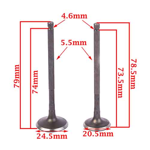 VALVULAS HONDA CB250 NH AD AD 24.5X79 ES 20.5X78.5 (JGO) STD