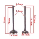 VALVULAS HONDA CB250 NH AD AD 24.5X79 ES 20.5X78.5 (JGO) STD