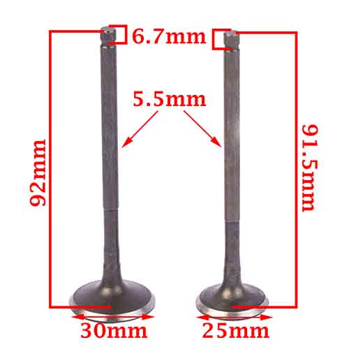 VALVULAS ZANELLA RX150/RD150/CE150 (JGO) STD