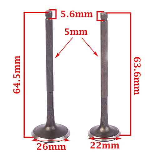 VALVULAS YAMAHA YBR 125 / XTZ 125 AD 26X64.5 ES 22X63.6 (JGO) STD