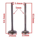 VALVULAS YAMAHA YBR 125 / XTZ 125 AD 26X64.5 ES 22X63.6 (JGO) STD