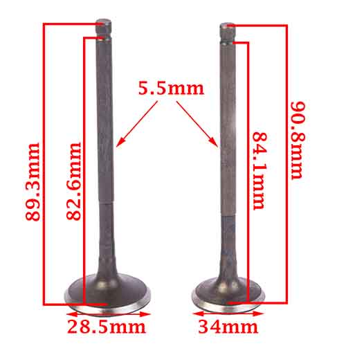 VALVULAS MOTOMEL XPLORA 250 AD 34X90.8 ES 28.5X82.6 (JGO) STD